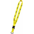 3/4" Polyester Slide Buckle Release Lanyard w/ Metal Split Ring